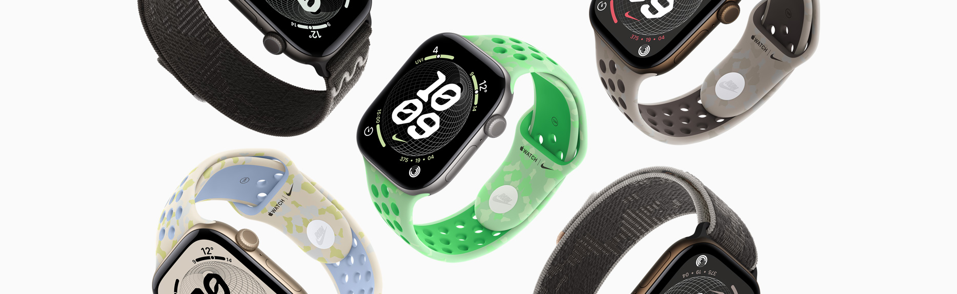 ساعات Apple Watch، أحزمة Nike متنوعة وواجهات ساعة Nike