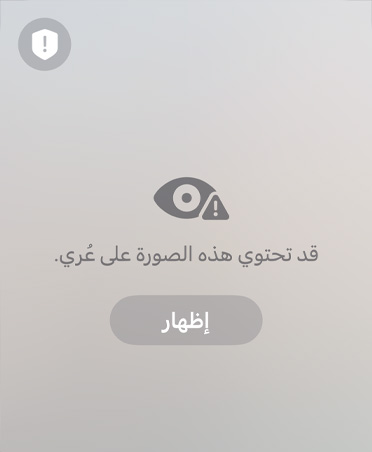 رسالة تم إنشاؤها تلقائياً لأحد الوالدين عن المحتوى الحساس وغير الآمن الذي قد يشاهده طفله في مكالمة فيديو، مع خيارين هما استئناف الصوت والفيديو أو إنهاء المكالمة