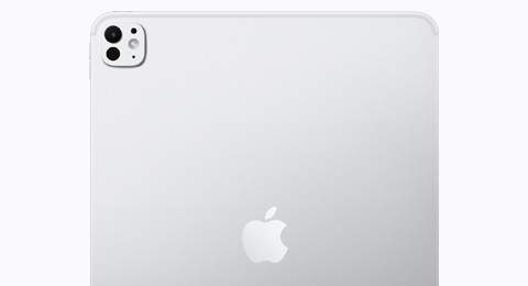 iPad Pro, Silver color, back exterior, glossy silver Apple logo