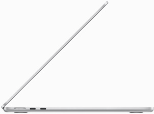 Side view of MacBook Air in Silver color