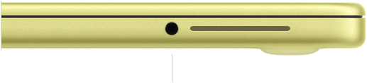 上蓋閉合的 MacBook Neo 13 吋配備 A18 Pro，展示左側的 3.5 公釐耳機插孔